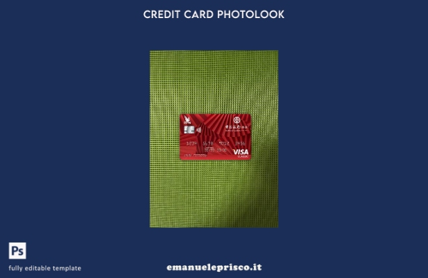 modello frontale photolook per carta classica visto Hong Kong Bank of China in s